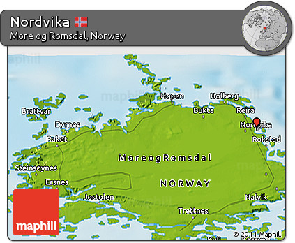 Physical 3D Map of Nordvika