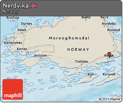 Shaded Relief 3D Map of Nerdvika