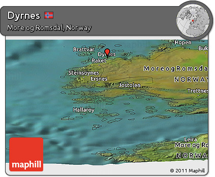 Satellite Panoramic Map of Dyrnes
