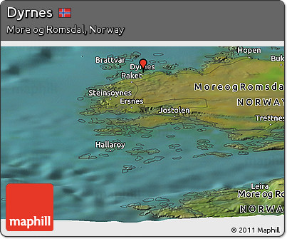 Satellite Panoramic Map of Dyrnes
