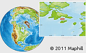 Physical Location Map of the area around 63° 21' 9" N, 83° 13' 29" W