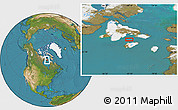 Satellite Location Map of the area around 63° 21' 9" N, 83° 13' 29" W