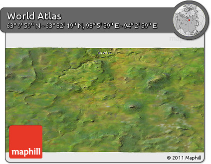 Satellite 3D Map of the Area around 63° 21' 9" N, 93° 34' 29" E