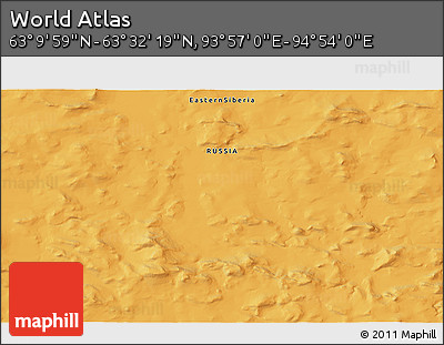 Political 3D Map of the Area around 63° 21' 9" N, 94° 25' 30" E
