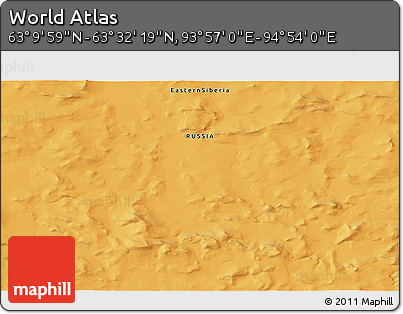 Political 3D Map of the Area around 63° 21' 9" N, 94° 25' 30" E