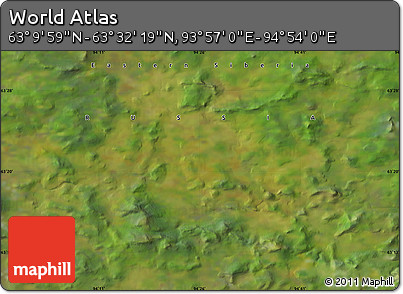 Satellite Map of the Area around 63° 21' 9" N, 94° 25' 30" E