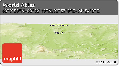 Physical Panoramic Map of the Area around 63° 21' 9" N, 94° 25' 30" E