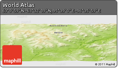 Physical Panoramic Map of the Area around 63° 21' 9" N, 96° 7' 30" E