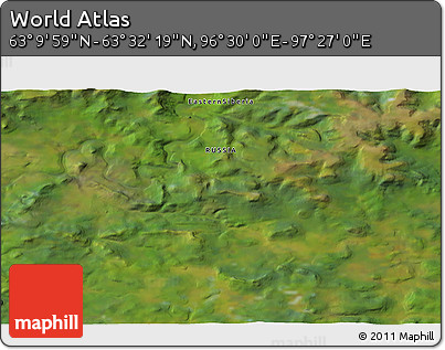 Satellite 3D Map of the Area around 63° 21' 9" N, 96° 58' 29" E