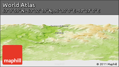 Physical Panoramic Map of the Area around 63° 21' 9" N, 96° 58' 29" E