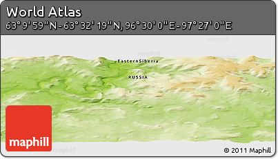 Physical Panoramic Map of the Area around 63° 21' 9" N, 96° 58' 29" E