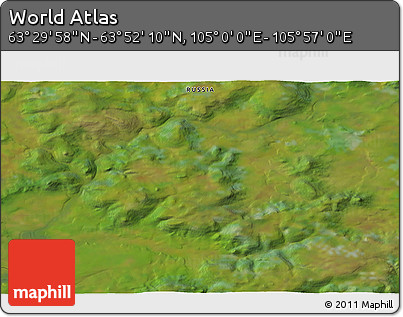 Satellite 3D Map of the Area around 63° 41' 4" N, 105° 28' 29" E