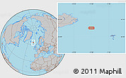 Gray Location Map of the area around 63° 41' 4" N, 10° 58' 29" W