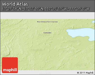 Physical 3D Map of the Area around 63° 41' 4" N, 112° 7' 30" W