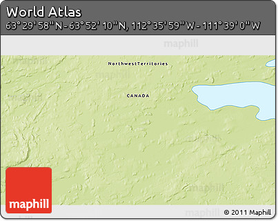 Physical 3D Map of the Area around 63° 41' 4" N, 112° 7' 30" W