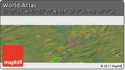 Satellite Panoramic Map of the Area around 63° 41' 4" N, 117° 13' 29" W