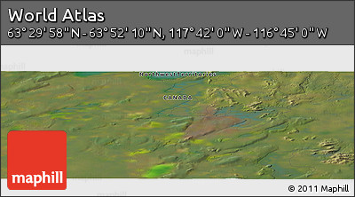 Satellite Panoramic Map of the Area around 63° 41' 4" N, 117° 13' 29" W