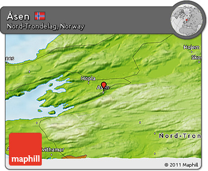 Physical 3D Map of Åsen