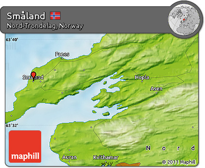 Physical Map of Småland