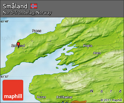 Physical Map of Småland