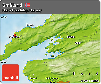 Physical Map of Småland