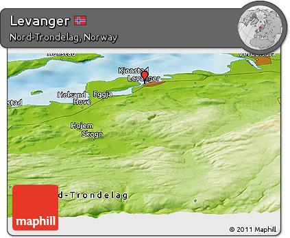 Physical Panoramic Map of Levanger