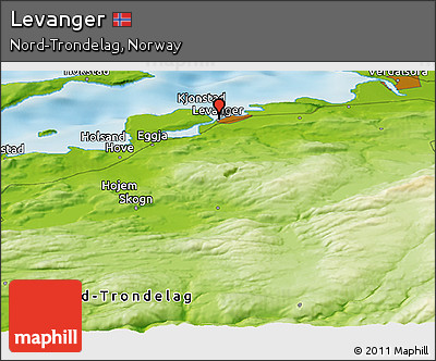 Physical Panoramic Map of Levanger