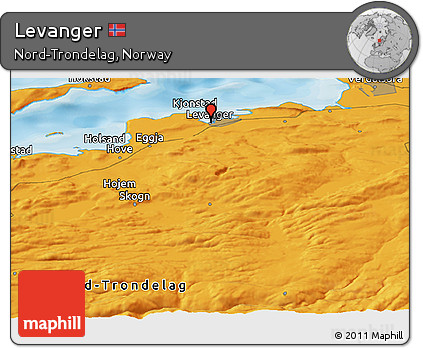 Political Panoramic Map of Levanger