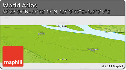 Physical Panoramic Map of the Area around 63° 41' 4" N, 127° 34' 30" E