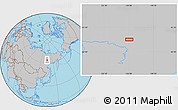 Gray Location Map of the area around 63° 41' 4" N, 136° 4' 29" E