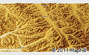Physical 3D Map of the area around 63° 41' 4" N, 138° 37' 30" E