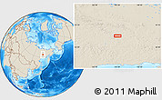 Shaded Relief Location Map of Delyankir