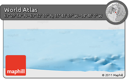 Physical Panoramic Map of the Area around 63° 41' 4" N, 15° 13' 29" W