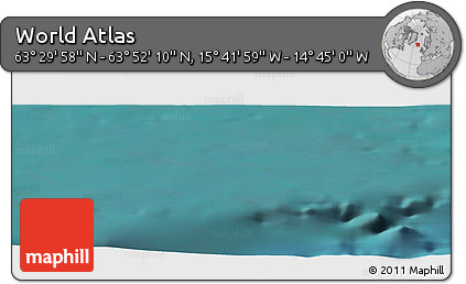 Satellite Panoramic Map of the Area around 63° 41' 4" N, 15° 13' 29" W