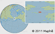 Savanna Style Location Map of the area around 63° 41' 4" N, 168° 13' 29" W, hill shading