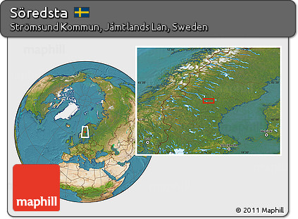 Satellite Location Map of Söredsta