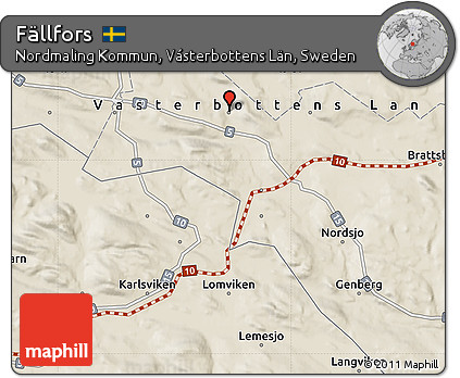 Shaded Relief Map of Fällfors