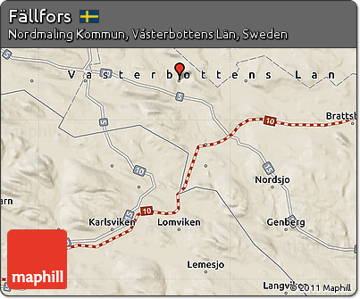 Shaded Relief Map of Fällfors
