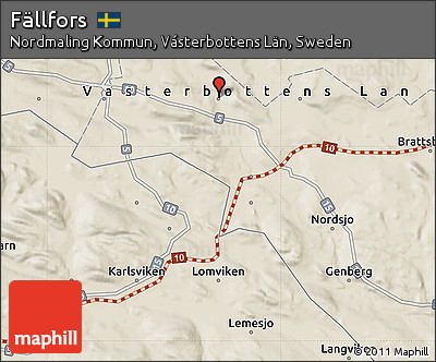Shaded Relief Map of Fällfors
