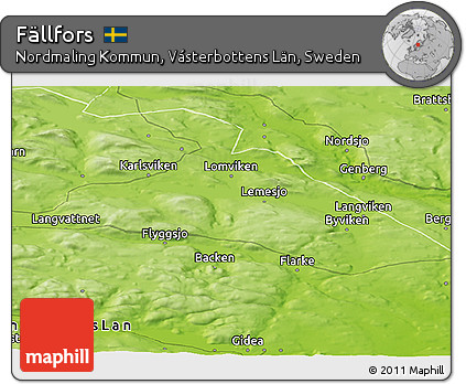 Physical Panoramic Map of Fällfors