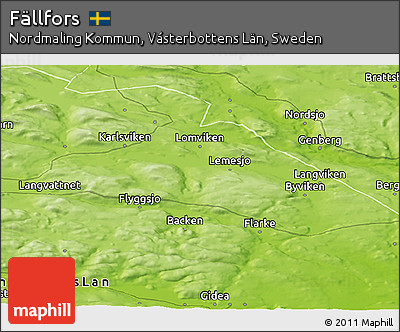 Physical Panoramic Map of Fällfors
