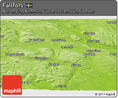 Physical Panoramic Map of Fällfors