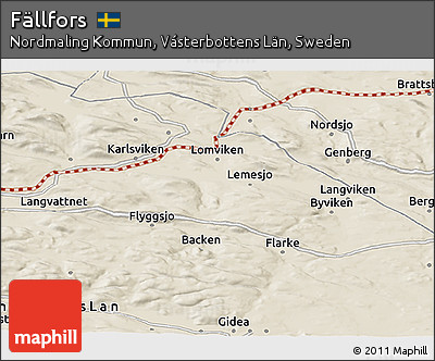 Shaded Relief Panoramic Map of Fällfors