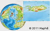 Physical Location Map of the area around 63° 41' 4" N, 18° 37' 30" W