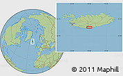 Savanna Style Location Map of the area around 63° 41' 4" N, 18° 37' 30" W