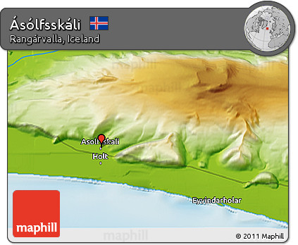 Physical 3D Map of Ásólfsskáli