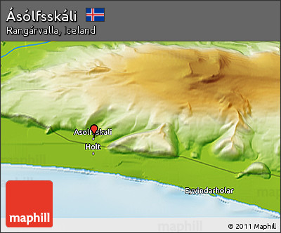 Physical 3D Map of Ásólfsskáli