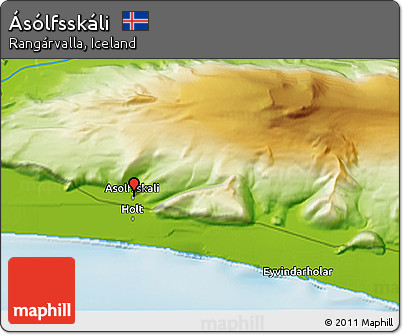 Physical 3D Map of Ásólfsskáli
