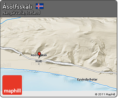 Shaded Relief 3D Map of Ásólfsskáli