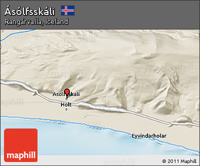 Shaded Relief 3D Map of Ásólfsskáli